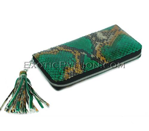 Python leather wallet green multi gloss WA-95